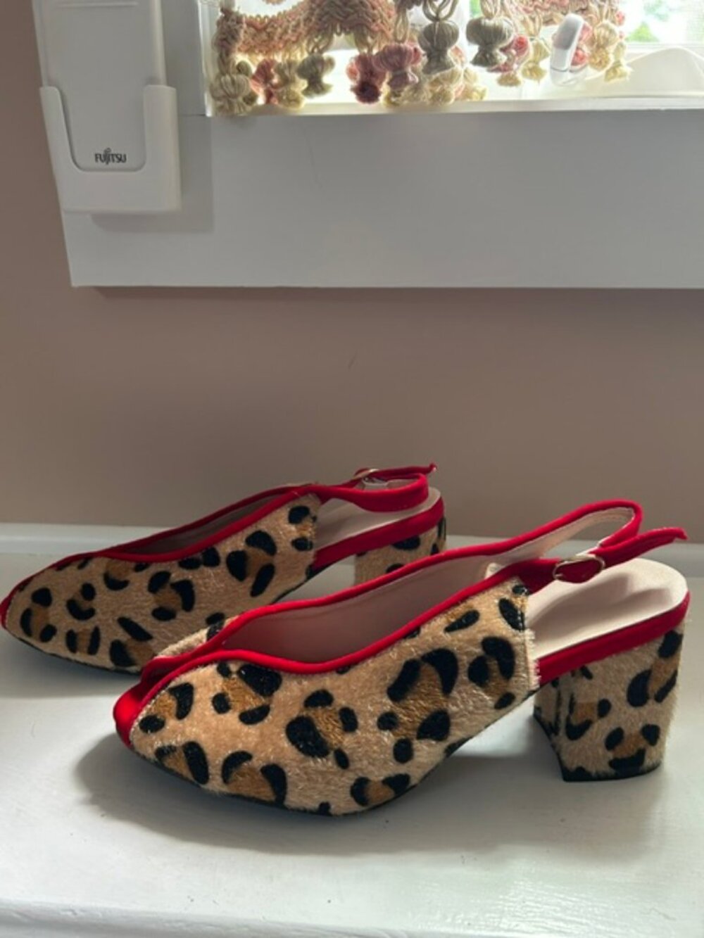 Francesca Women's Leopard Print Block Heel Sandals, size 39